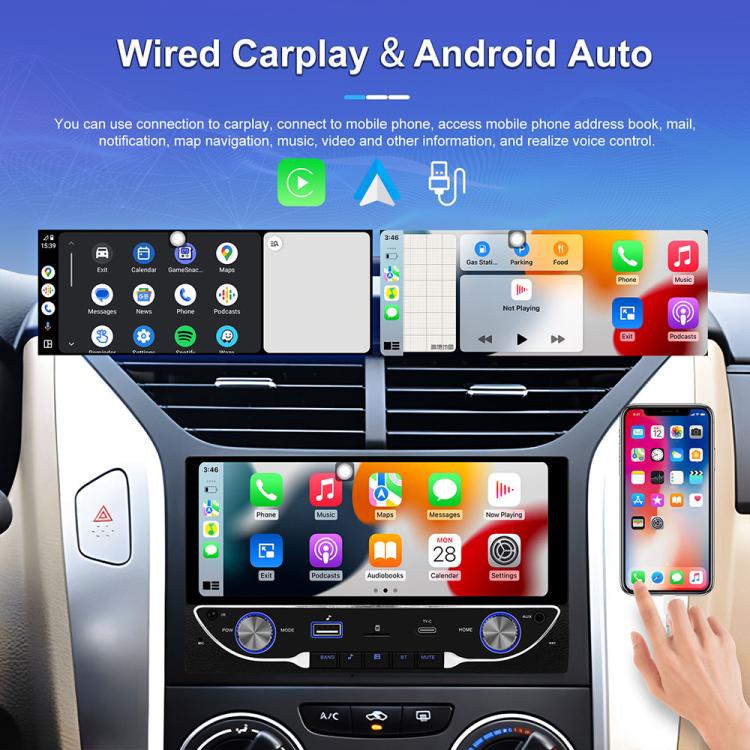 Lettore MP5 wireless auto 6,9" con CarPlay e doppio snodo