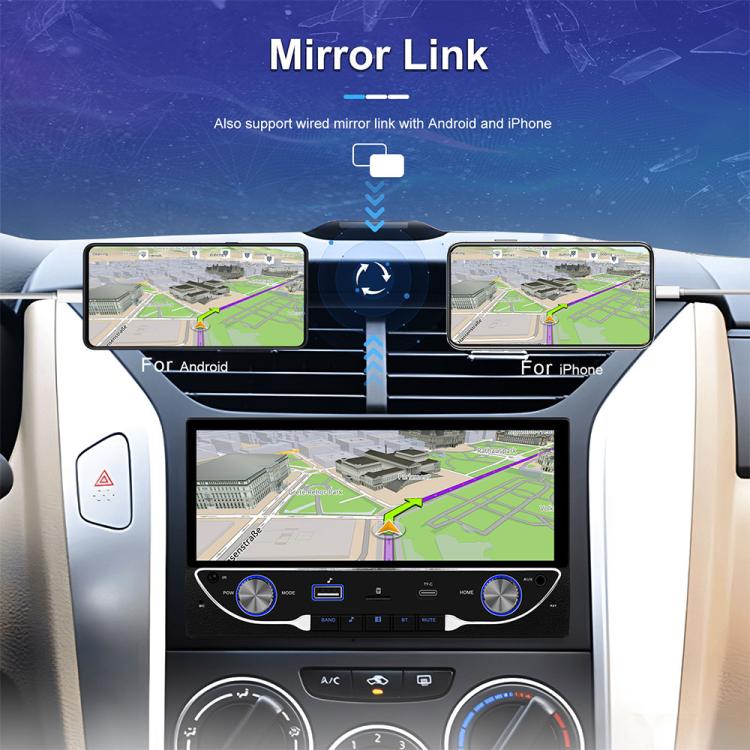 Lettore MP5 wireless auto 6,9" con CarPlay e doppio snodo