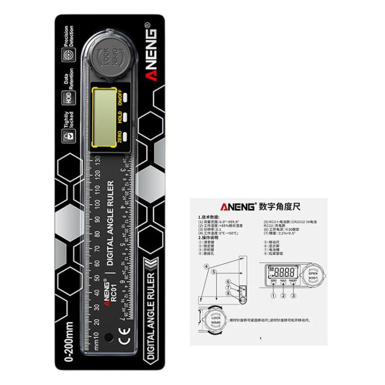 Goniometro digitale ANENG 2 in 1 per angoli e lunghezze - immagine 2