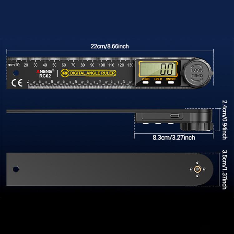 Goniometro digitale ANENG 2 in 1 per angoli e lunghezze - immagine 16