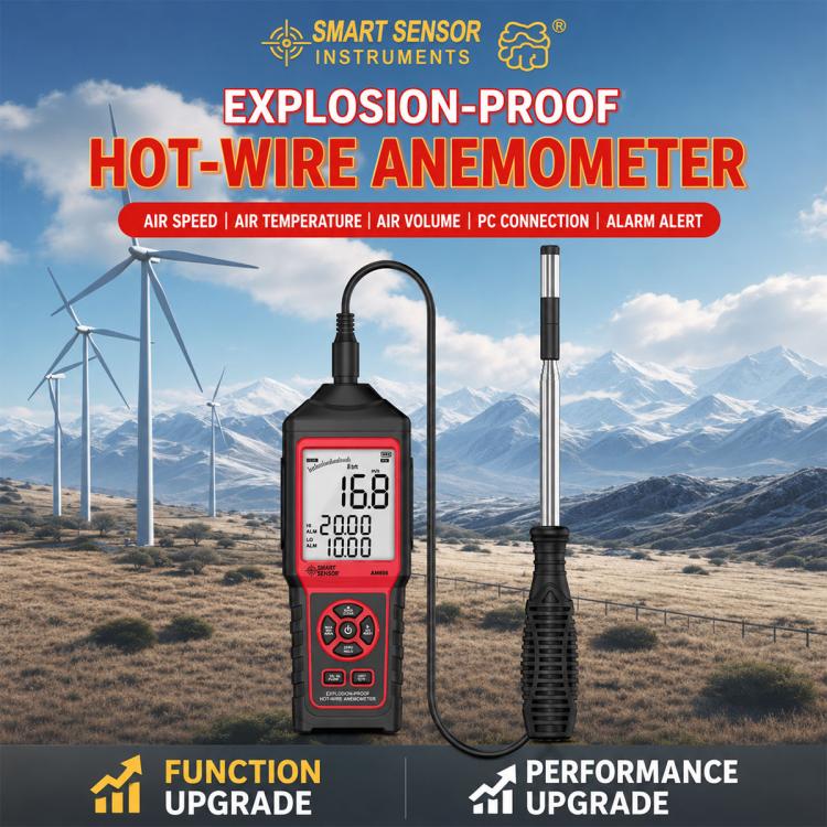 Anemometro termico portatile SMART SENSOR AM866 con sonda telescopica - immagine 3