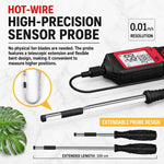 Anemometro termico portatile SMART SENSOR AM866 con sonda telescopica - immagine 5