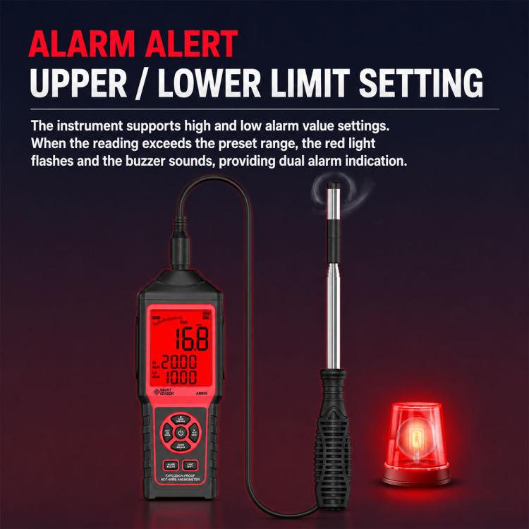 Anemometro termico portatile SMART SENSOR AM866 con sonda telescopica - immagine 6