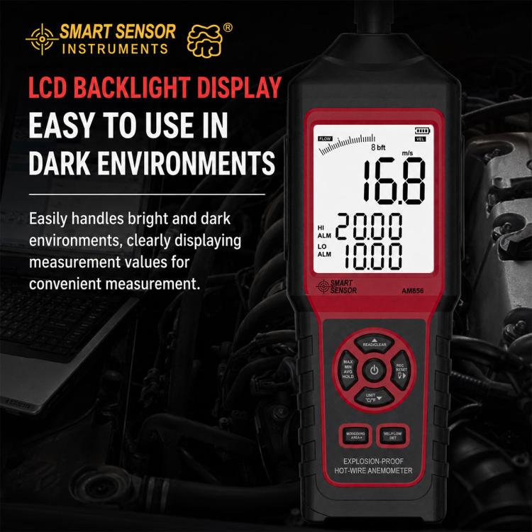 Anemometro termico portatile SMART SENSOR AM866 con sonda telescopica - immagine 10
