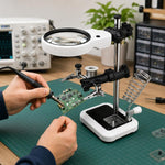 Lente d’ingrandimento da tavolo LED con doppia lente e clip USB