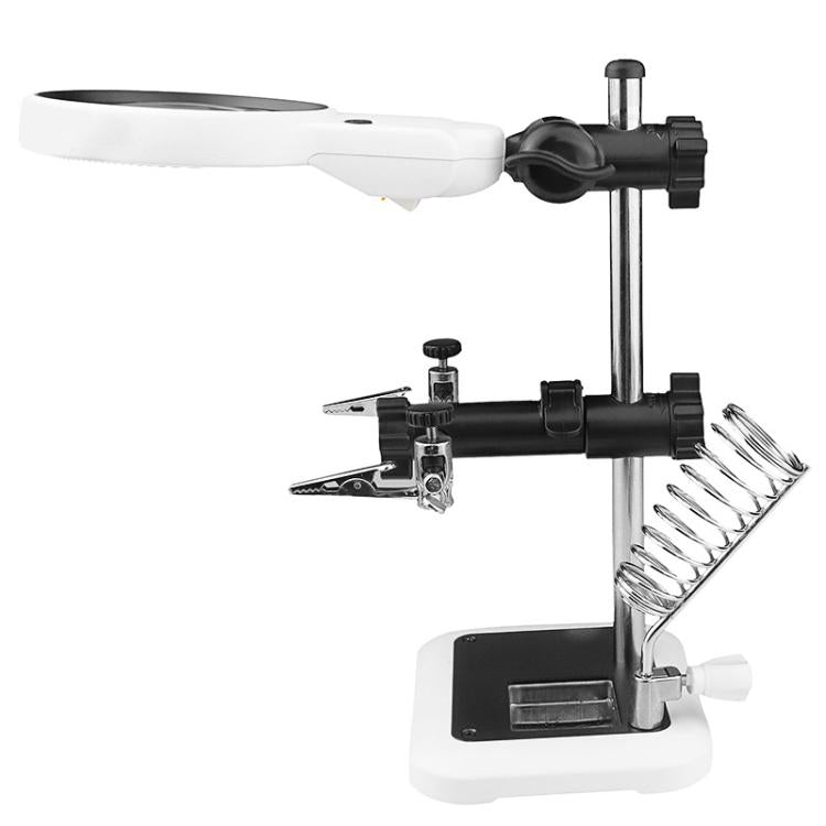 Lente d’ingrandimento da tavolo LED con doppia lente e clip USB - immagine 2
