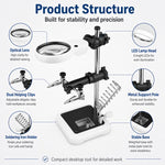 Lente d’ingrandimento da tavolo LED con doppia lente e clip USB - immagine 3