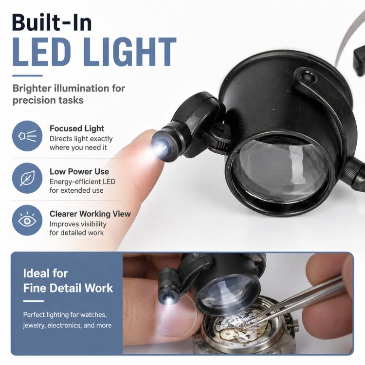 Lente d’ingrandimento 15x con LED regolabile da testa - immagine 5