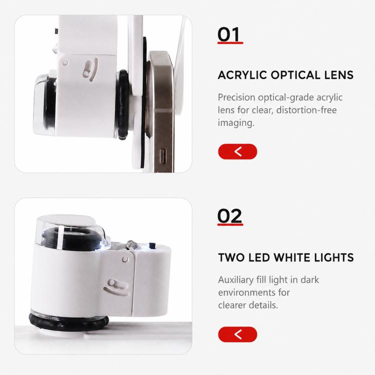 Lente d’ingrandimento portatile 45x con LED e luce UV - immagine 3