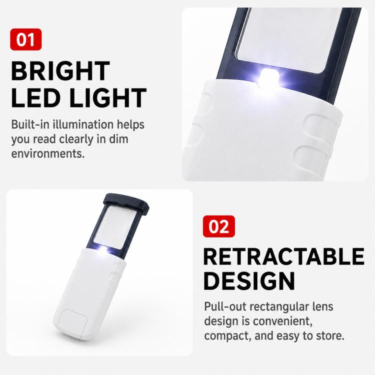 Lente d’ingrandimento pieghevole 4x con luce LED - immagine 5