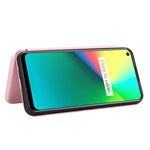 Custodia flip orizzontale in fibra di carbonio con slot per schede per OPPO