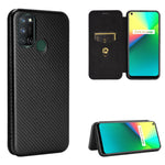 Custodia flip orizzontale in fibra di carbonio con slot per schede per OPPO