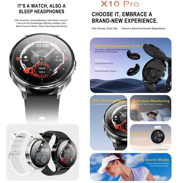 Smartwatch X10 Pro con auricolari TWS Bluetooth