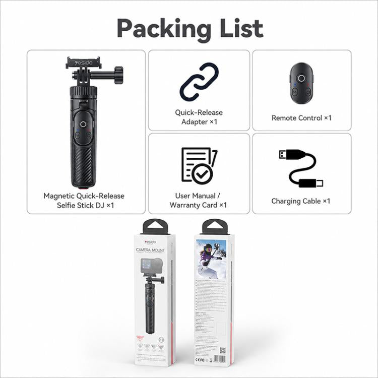 Selfie stick magnetico Yesido SF37 2 in 1 con treppiede - immagine 12