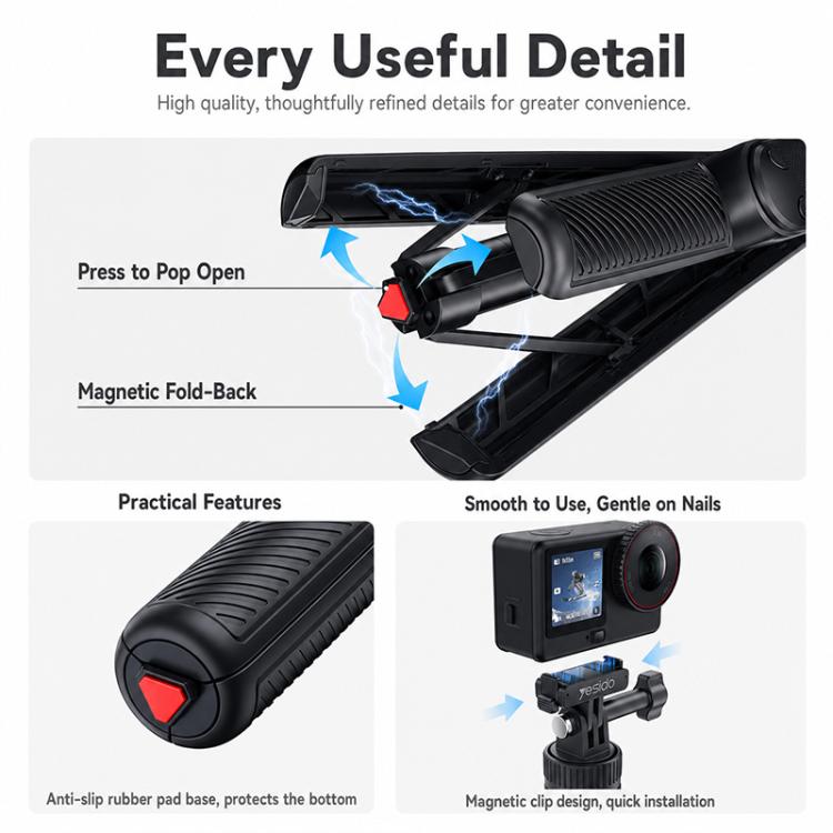 Selfie stick magnetico Yesido SF37 2 in 1 con treppiede - immagine 5