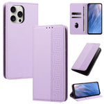 Custodia in ecopelle con motivo a meandro e protezione RFID per iPhone Air