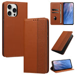 Custodia in ecopelle con motivo a meandro e protezione RFID per iPhone Air