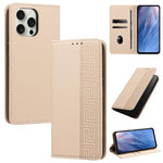 Custodia in ecopelle con motivo a meandro e protezione RFID per iPhone Air