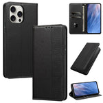 Custodia in ecopelle con motivo a meandro e protezione RFID per iPhone Air