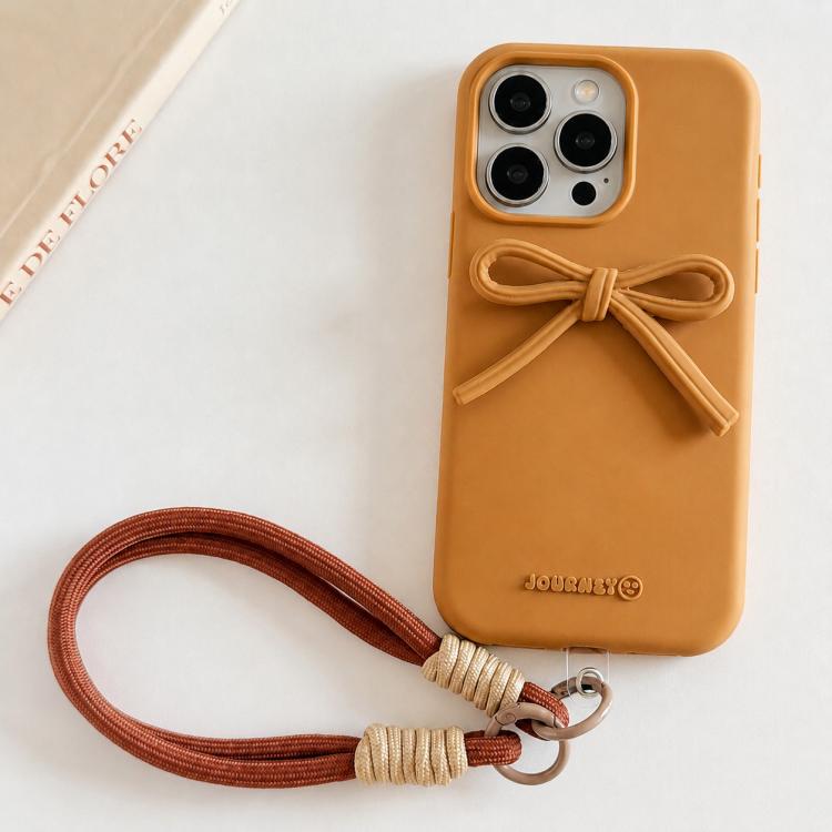 Custodia ibrida in TPU e PC con design bombato e cordino per iPhone 16 Pro Max