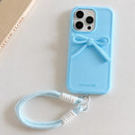 Custodia ibrida in TPU e PC con design bombato e cordino per iPhone 16 Pro Max