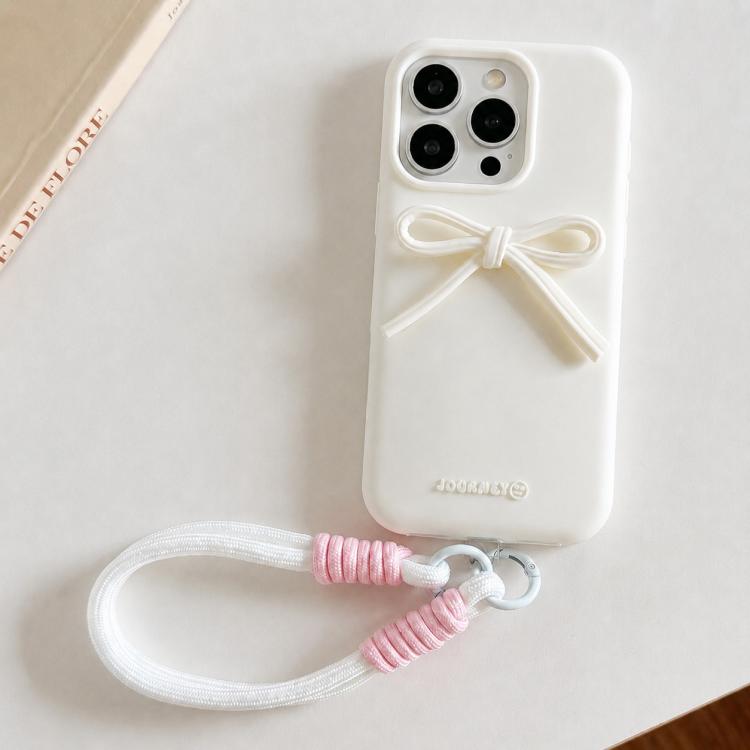 Custodia ibrida in TPU e PC con design bombato e cordino per iPhone 16 Pro Max