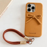 Custodia ibrida in TPU e PC con design bombato e cordino per iPhone 16 Pro Max