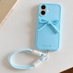 Custodia ibrida in TPU e PC con design bombato e cordino per iPhone 16 Pro Max