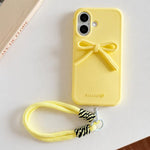 Custodia ibrida in TPU e PC con design bombato e cordino per iPhone 16 Pro Max
