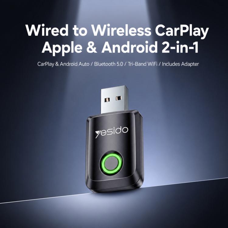 Yesido KM32 adattatore wireless CarPlay e Android Auto