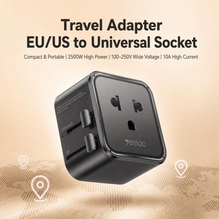 Adattatore da viaggio universale Yesido MC46, 2500 W - immagine 2