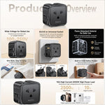Adattatore da viaggio universale Yesido MC46, 2500 W - immagine 3