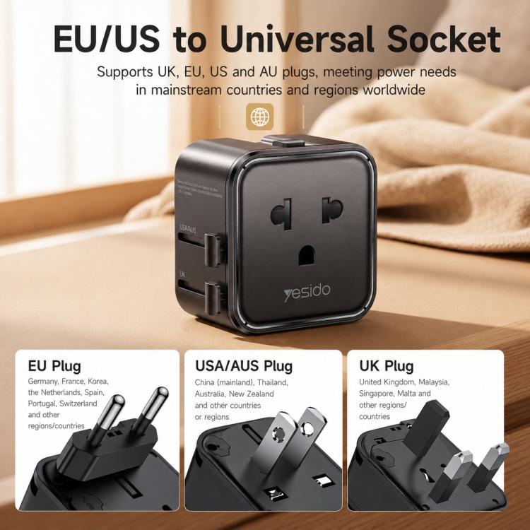 Adattatore da viaggio universale Yesido MC46, 2500 W - immagine 4