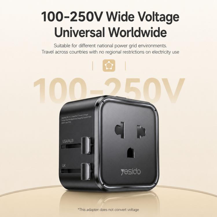 Adattatore da viaggio universale Yesido MC46, 2500 W - immagine 5