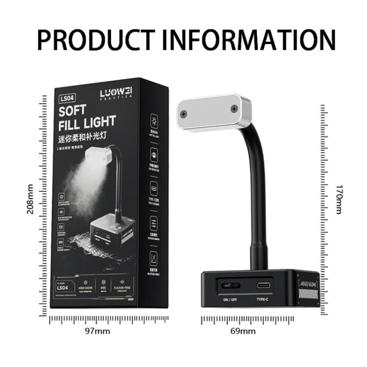 Lampada da lavoro LUOWEI LS-04 a luce soffusa dimmerabile - immagine 13