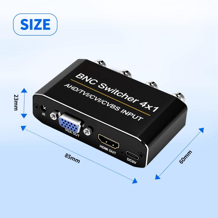 NK-H42 Switcher 4 in 1 BNC con HDMI e VGA