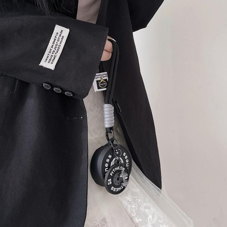 Custodia AirPods 4 a forma di manubrio 3D con charm e lanyard