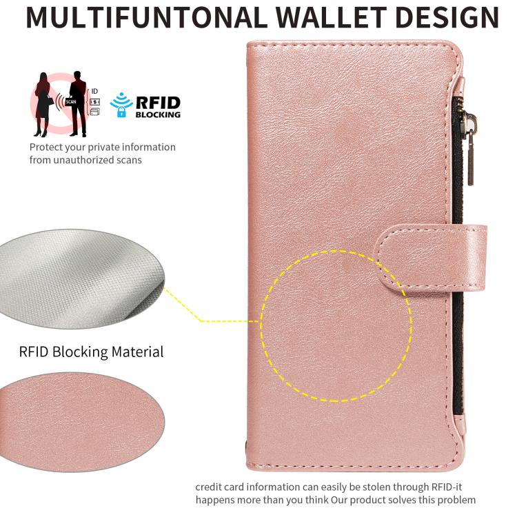 Custodia similpelle con 9 scomparti per carte per iPhone 16e-18 Pro Max