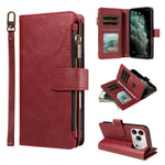 Custodia similpelle con 9 scomparti per carte per iPhone 16e-18 Pro Max