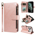 Custodia similpelle con 9 scomparti per carte per iPhone 16e-18 Pro Max