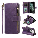 Custodia similpelle con 9 scomparti per carte per iPhone 16e-18 Pro Max