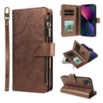 Custodia similpelle con 9 scomparti per carte per iPhone 16e-18 Pro Max