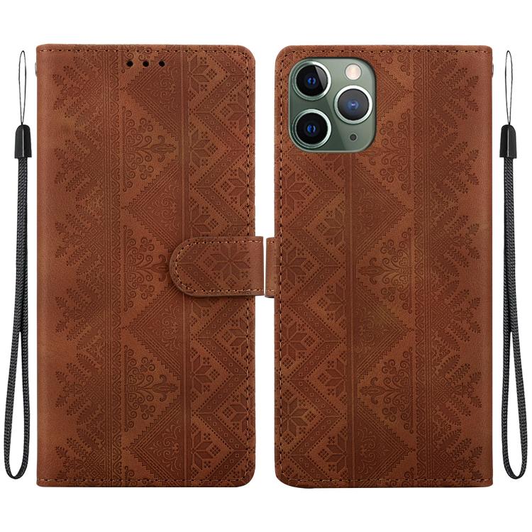 Custodia in ecopelle con motivo etnico per iPhone 11
