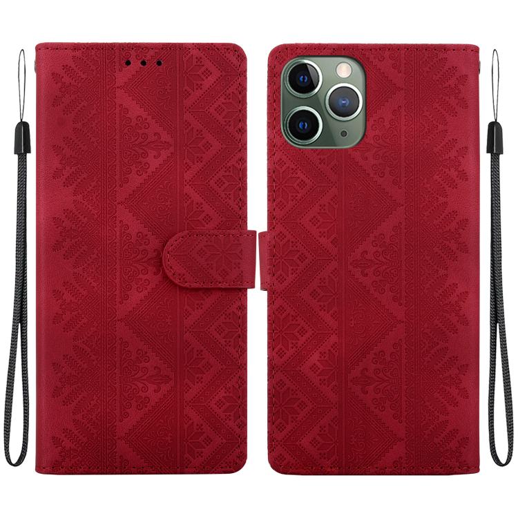 Custodia in ecopelle con motivo etnico per iPhone 11