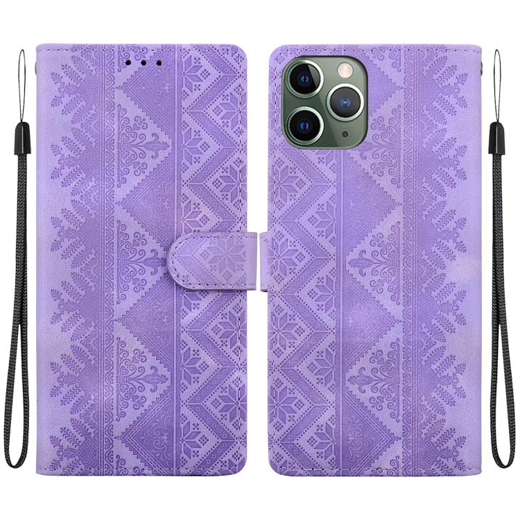 Custodia in ecopelle con motivo etnico per iPhone 11