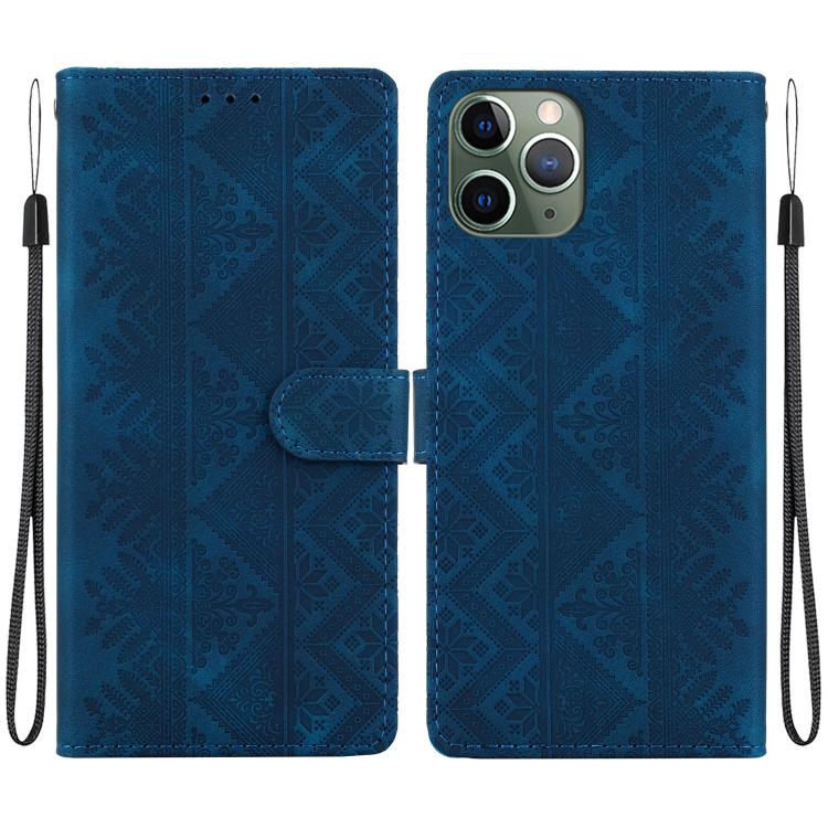 Custodia in ecopelle con motivo etnico per iPhone 11
