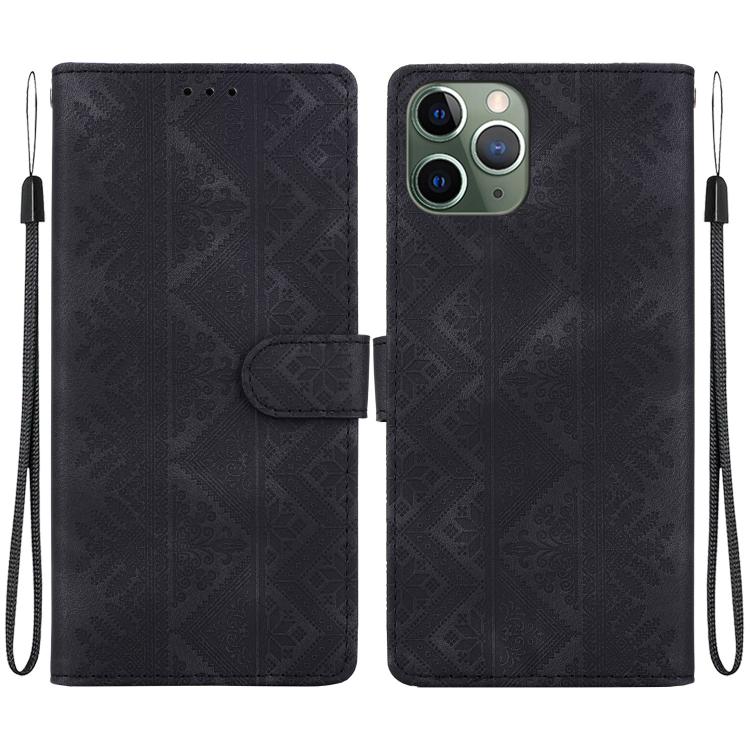 Custodia in ecopelle con motivo etnico per iPhone 11