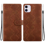 Custodia in ecopelle con motivo etnico per iPhone 11
