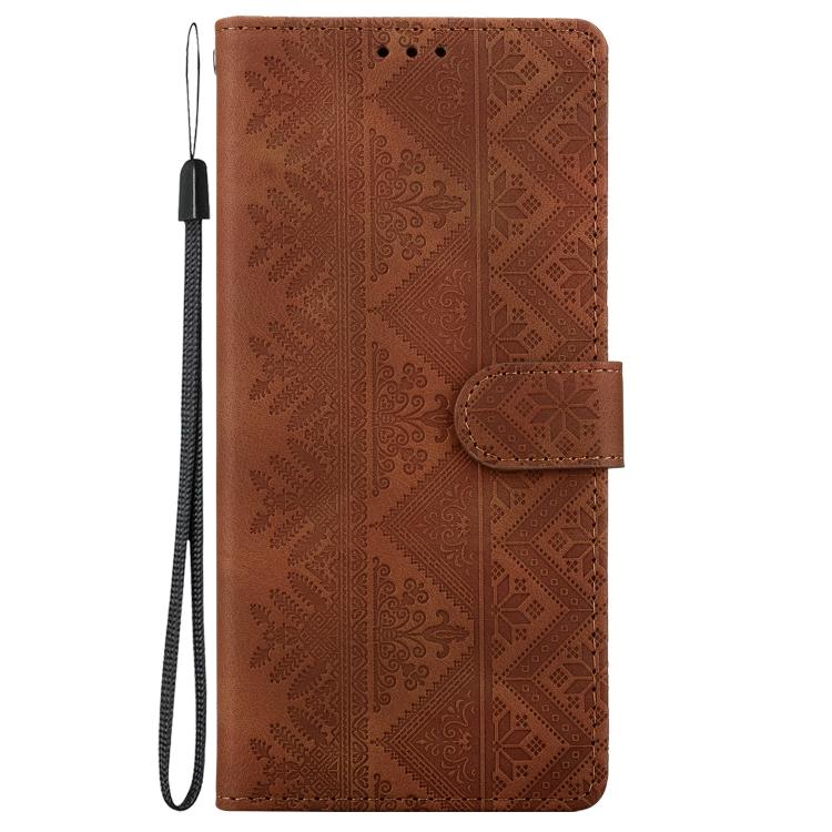 Custodia in ecopelle con motivo etnico per iPhone 11