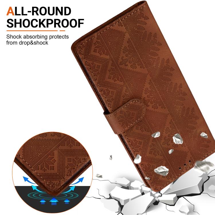 Custodia in ecopelle con motivo etnico per iPhone 11